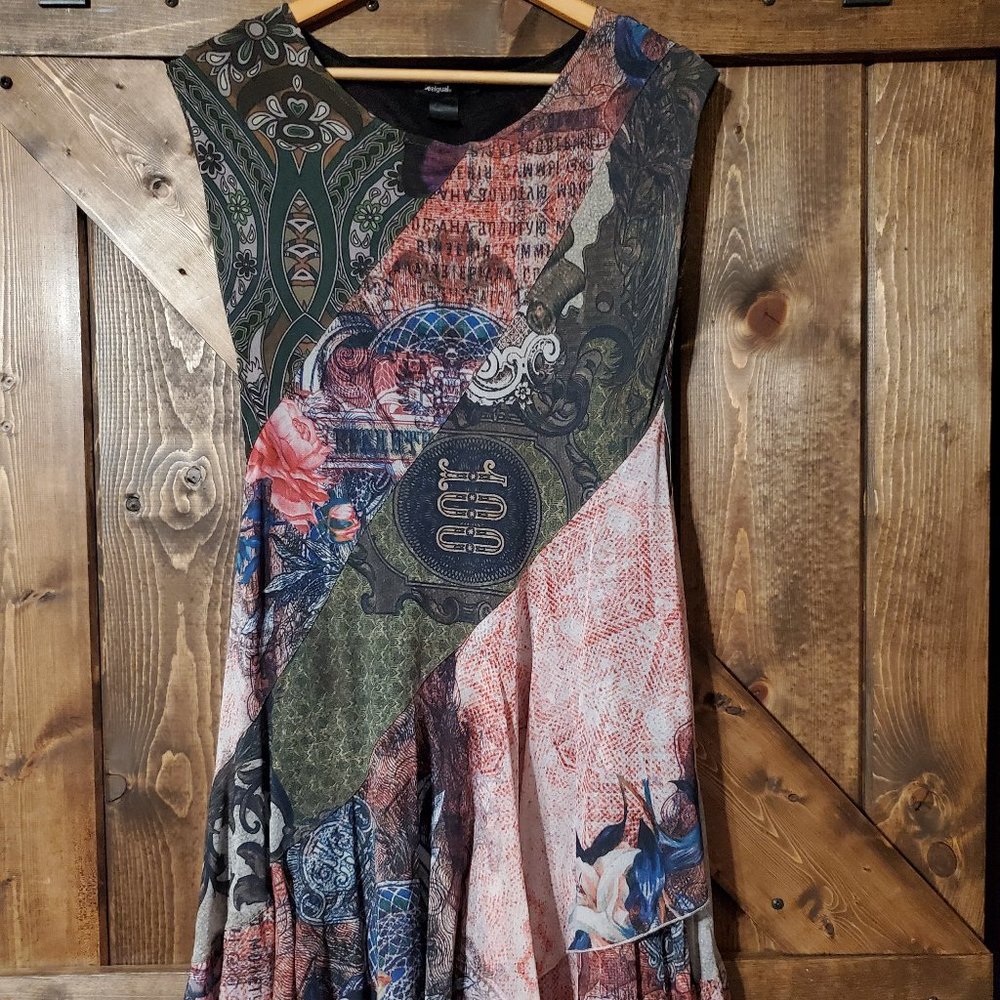 Desigual Flowing “My Sweetheart” Dress Style #18SWVKBQ Size L